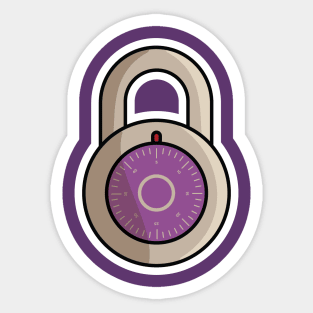 Padlock For Password Secure Sticker vector illustration. Technology and safety objects icon concept. Symbol protection and secure. Cyber security digital data protection concept sticker design. Sticker